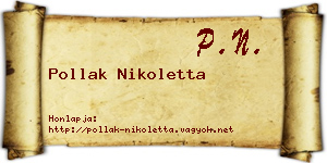 Pollak Nikoletta névjegykártya